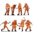 Faller Modélisme HO - Figurines : Set pompiers en uniforme orange