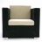 Fauteuil club de jardin noir