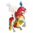 FIGURINE CHEVAL ROUGE AILES BLEUES