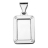 Gros pendentif acier rectangle vitre forme rectangle