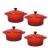 Le Creuset Mini cocottes - Set de 4 Minis - Les céramiques - Rouge cerise : 10 cm