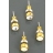 Lot de 2 paires boucles d'oreilles dorée - Swarovski cristal et blanc