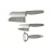 Lot de couteaux céramique PRADEL 3 pièces manche gris lame céramique