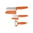Lot de couteaux céramique PRADEL 3 pièces manche orange lame céramique
