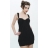 Low-cut black strap dress