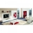 Meuble de salon mural Onelia <a title='Tout savoir sur la marque UNE' href='http://cadeau.familyby.com/post/13450813402/la-marque-une-un-maquillage-naturellement-bio-et-beau' style='text-decoration:none; color:#333' target='_blank'><strong>UNE</strong></a> EXCLU ATYLIA Couleur Rouge Matière Mélamine