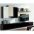 Meuble de salon mural Trio UNE EXCLU ATYLIA Couleur Noir Matière Mélamine