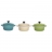 Mini cocottes dune, bleu caraïbes, kiwi LE CREUSET 10 cm - 91016308233000