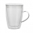 Mug verre double paroi avec couvercle