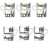 Mugs en céramique déco Typo blancs (X6)