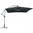 Parasol carré déporté noir avec socle