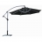 Parasol rond déporté noir avec socle