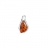 Pendentif ambre naturel forme goutte cerclé d'argent