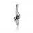 Pendentif argent, diamant et saphir 28mm