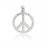 Pendentif argent oxyde peace and love