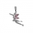 Pendentif argent rhodié danseuse ailes pierres roses