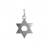 Pendentif argent rhodié étoile de david
