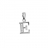 Pendentif argent rhodié initiale E pierres blanches