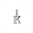 Pendentif argent rhodié initiale K pierres blanches