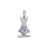 Pendentif argent rhodié lapin pierre blanche