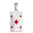 Pendentif as de carreau rouge argent rhodié