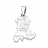 Pendentif carte Auvergne en argent rhodié