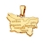Pendentif carte picardie plaqué or