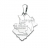 Pendentif carte Poitou Charente en argent rhodié