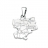 Pendentif carte Rhone Alpes en argent rhodié