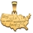 Pendentif carte u.s.a plaqué or