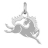 Pendentif cheval stylise argent rhodié