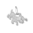 Pendentif chien argent rhodié