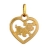 Pendentif coeur decoupe avec chien plaqué or