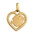 Pendentif coeur decoupe avec petit oiseau plaqué or