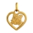 Pendentif coeur decoupe avec tête de chat plaqué or