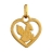 Pendentif coeur decoupe avec tête de lapin plaqué or