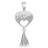 Pendentif coeur gravé je t aime + 3 rubans argent rhodié