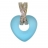 Pendentif coeur or, topaze bleue et diamants