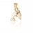 Pendentif dauphin or et oxyde de zirconium
