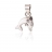 Pendentif dauphin or gris avec oxyde de zirconium
