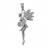 Pendentif elfe argent pierre facete violette
