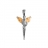 Pendentif elfe argent rhodié ailes pierres orange