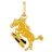 Pendentif equitation obstacle barrieres noires plaqué or