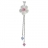 Pendentif fleur blanche + chaînette argent rhodié pierre bleue e