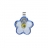 Pendentif<a title='composition florale pour la saint-valentin' href='http://www.familyby.com/boutiques/detailCategorie/4211' style='text-decoration:none; color:#333'><strong> fleur</strong></a> résine bleu et jaune