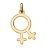 Pendentif gay vermeil symboles femmes