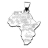 Pendentif grande carte afrique argent rhodié