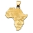 Pendentif grande carte afrique plaqué or