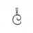 Pendentif initiale argent rhodié C diamant 0,01carat