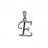 Pendentif initiale argent rhodié E diamant 0,01carat